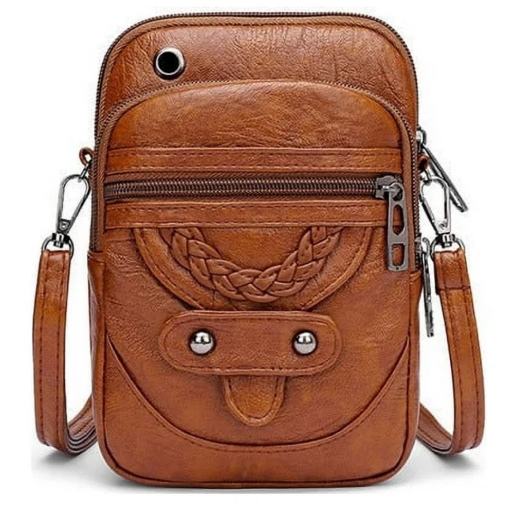 SALE 🔥4 for 25🔥🤎Brown Women Small Crossbody Phone Case Shoulder Bag 3 Pouch